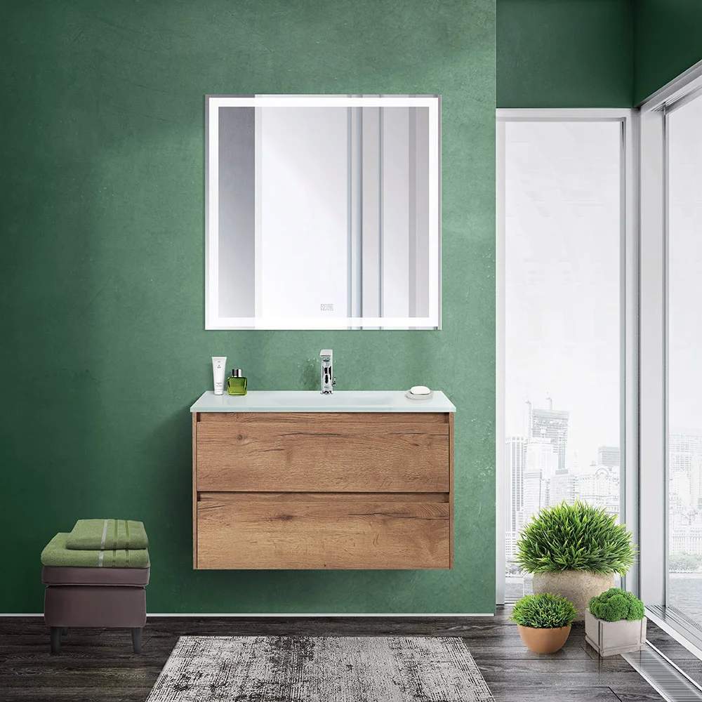 Приобрести belbagno тумба с раковиной kraft 80 см, подвесная rovere tabacco, стеклянная раковина