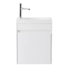 BelBagno Тумба с раковиной PIETRA MINI 46 см, подвесная с дверью 46-R Bianco Lucido, белая раковина