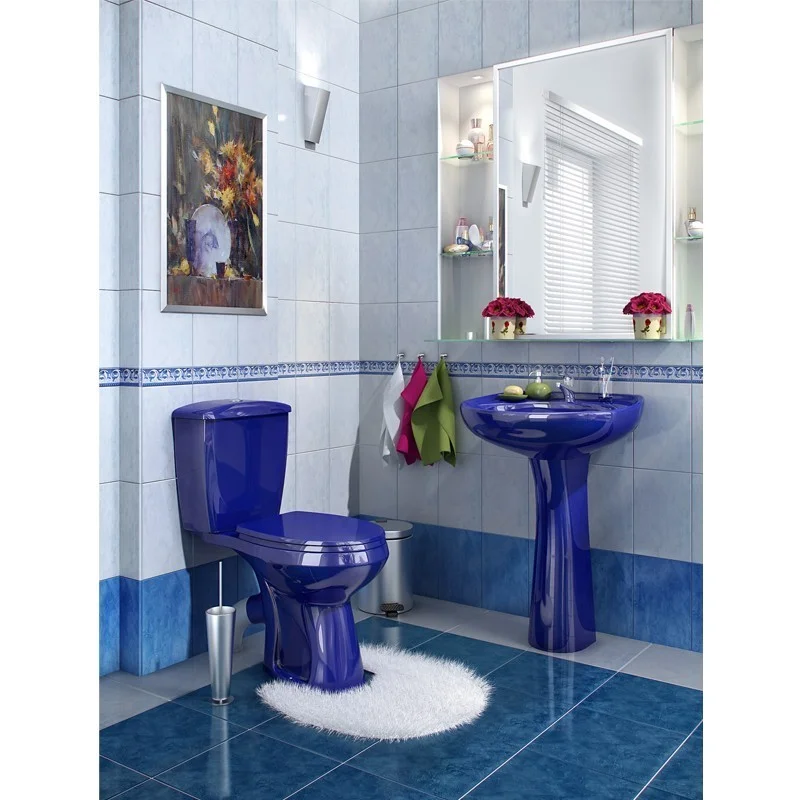 Приобрести унитаз-компакт элисса синий у стандарт, сиденье полипропилен