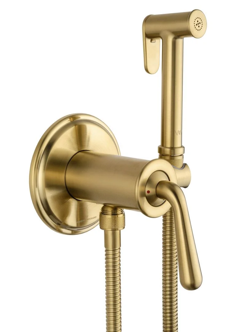 Приобрести смеситель с гигиеническим душем встраиваемый wonzon & woghand steam, брашированное золото (ww-88829008-bg)