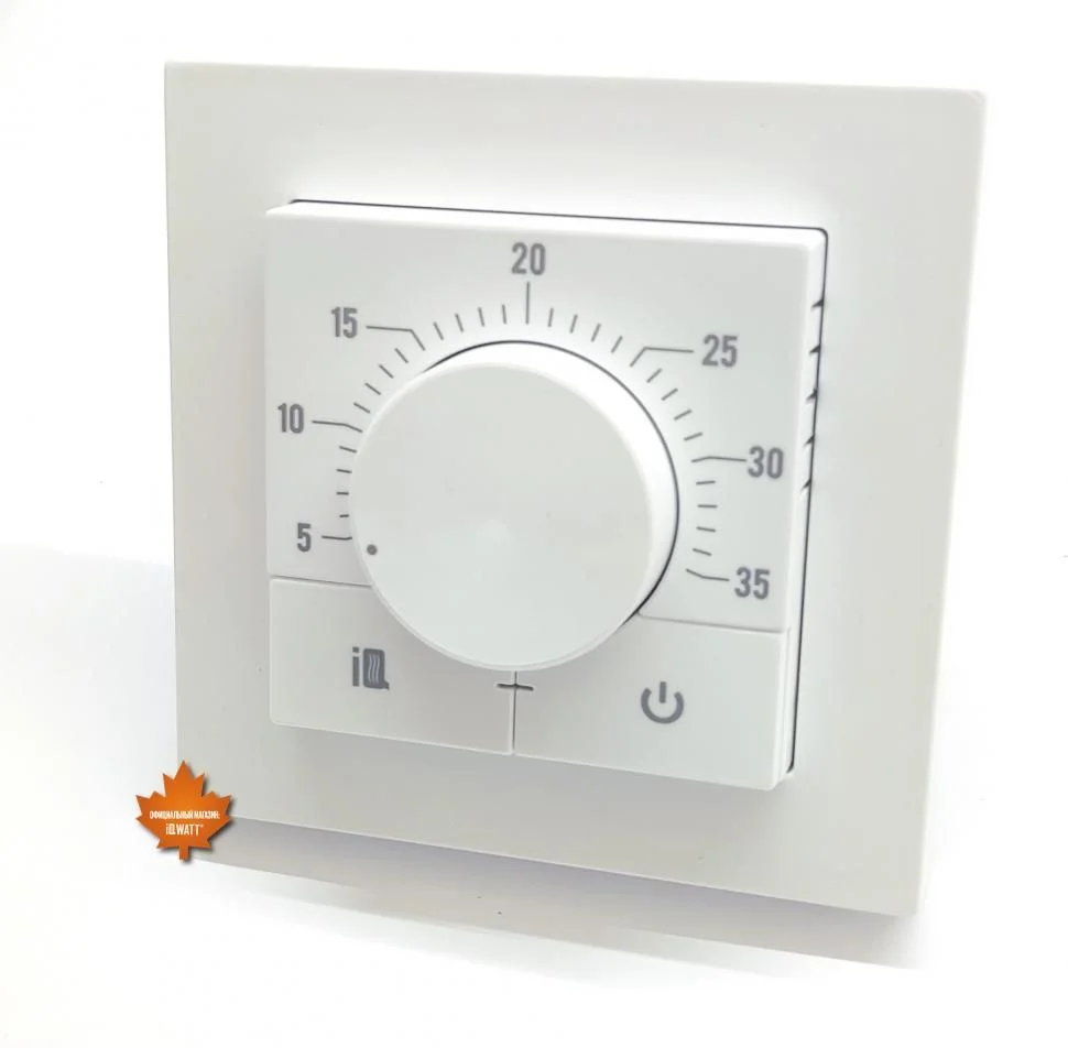 Приобрести iqwatt электронный терморегулятор iq thermostat dm white с механическим управлением