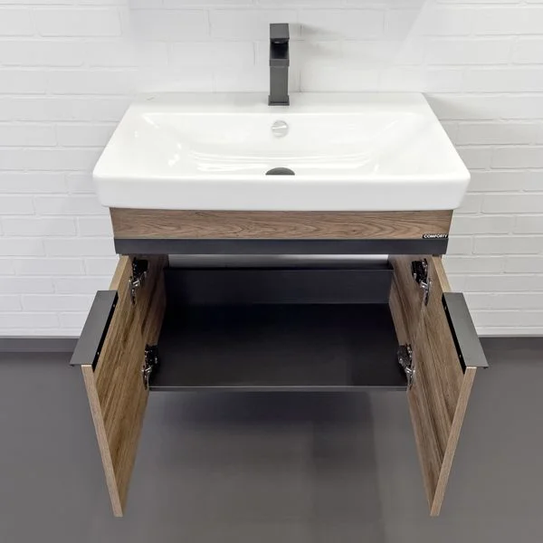 Приобрести сomforty тумба с раковиной "соло-70" дуб тёмно-коричнвый