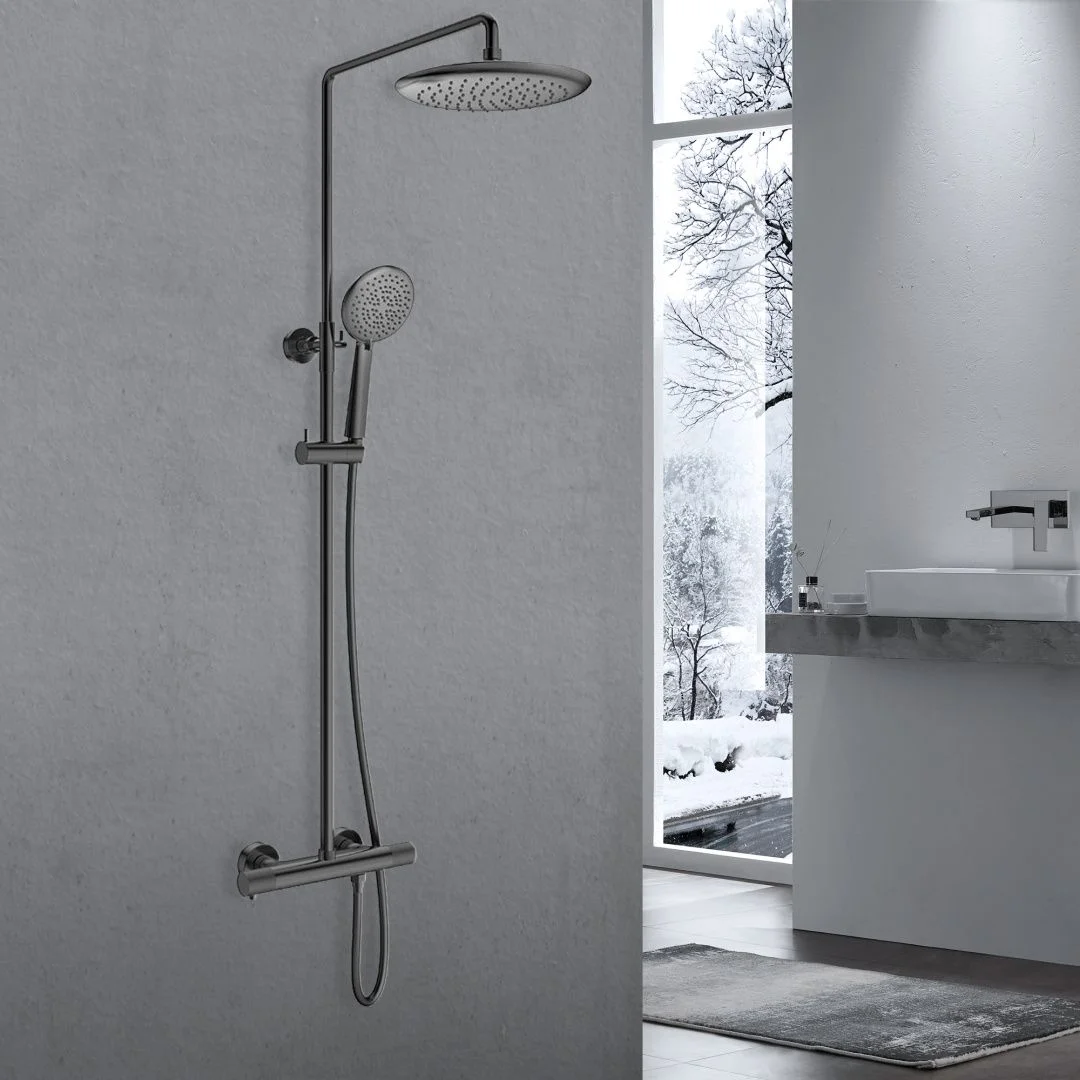 Приобрести vincea душевая стойка desire, термостат, оружейная сталь vsfs-1d0tgm