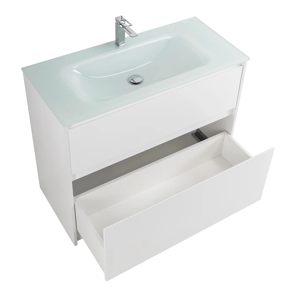 Приобрести belbagno тумба с раковиной kraft 100 см, напольная bianco opaco, белая глянцевая раковина