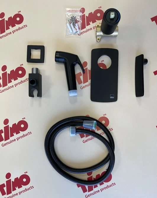 Приобрести смеситель встроенный с гигиеническим душем timo helmi 4089/03sm черный