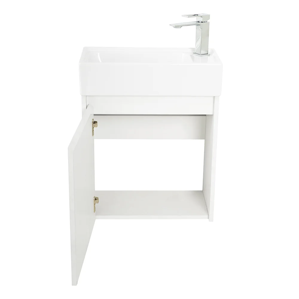 Приобрести belbagno тумба с раковиной kraft mini 50 см, подвесная bianco opaco левосторонняя, белая раковина