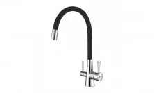 LEMARK Смеситель для кухни Comfort с подключением к фильтру, черный\хром LM3075C