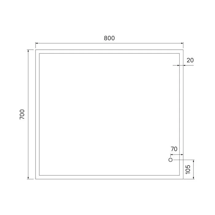 Приобрести iddis зеркало brick 80х70см, с подсветкой, сенсорное управление bri8000i98