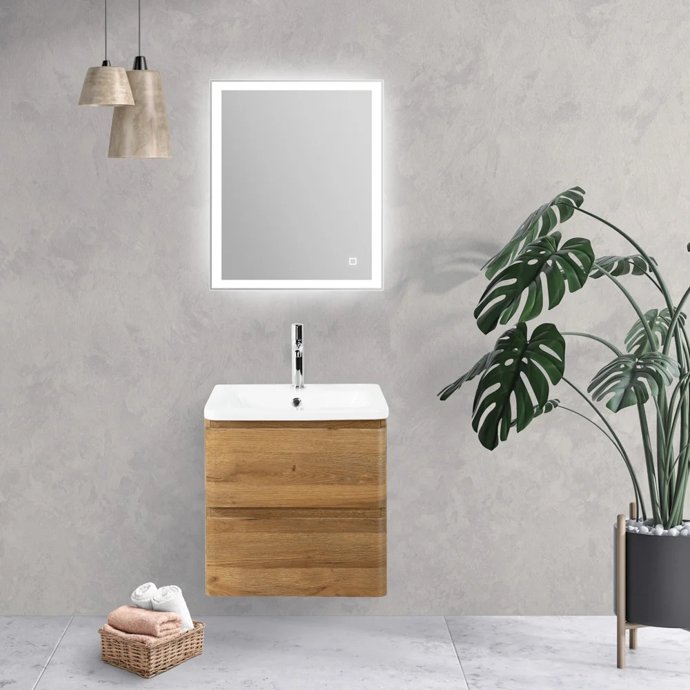 Приобрести belbagno тумба с раковиной albano-cer 50 см, подвесная rovere rustico, белая раковина