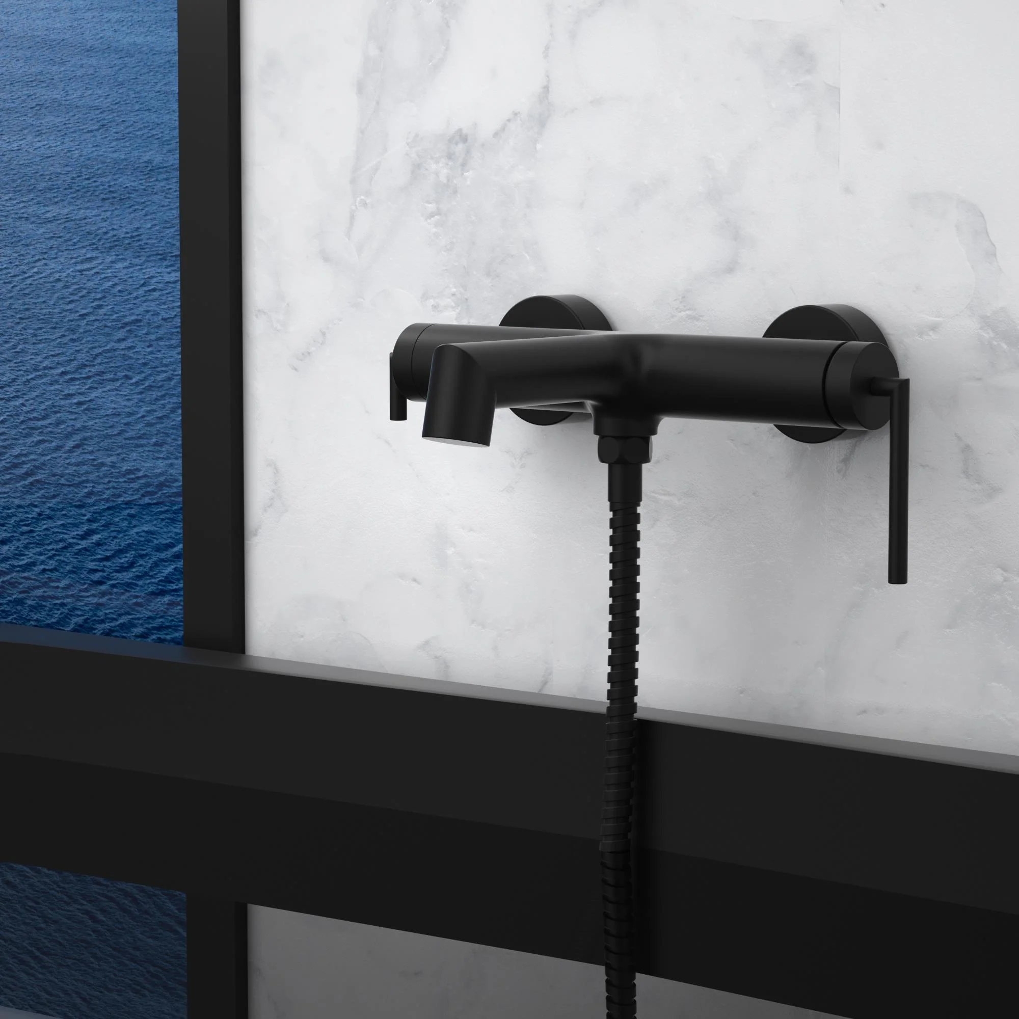 Приобрести belbagno смеситель для ванны acqua , черный acqua-vasm-nero