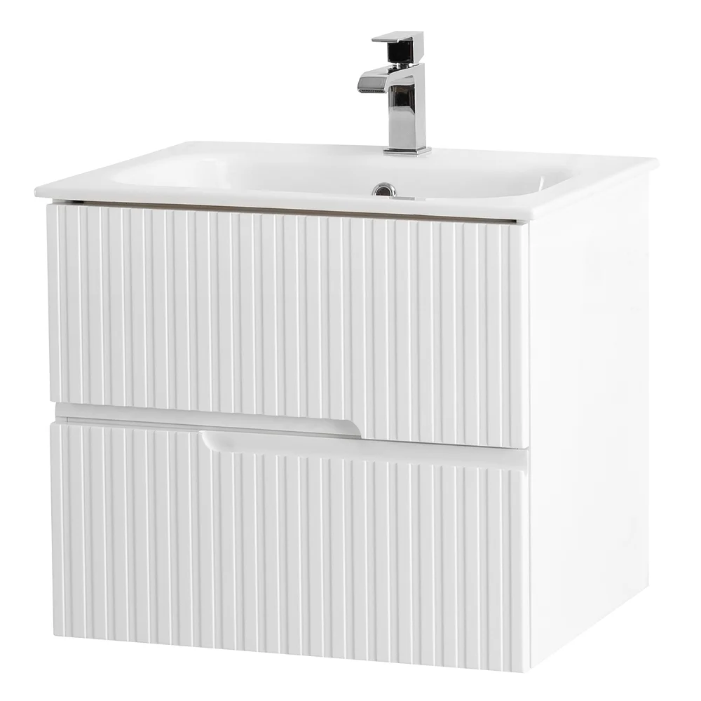 Приобрести cezares тумба подвесная с раковиной duet 60 см bianco lucido, белый глянец duet-600-2c-so-bl