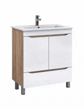 VIGO Тумба с раковиной Grani 75см, 2 дверцы, 1 ящик, напольная, белая\дуб сонома tn.GRI.OSK.75.2D.1Y дуб сонома