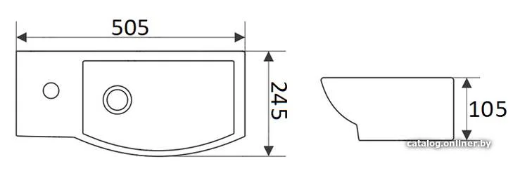 Приобрести раковина подвесная ceramalux 50 см 7947cr