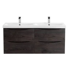 BelBagno Тумба с раковиной MARINO-CER 120 см, подвесная с ящиками Rovere Nature Grigio, белая раковина