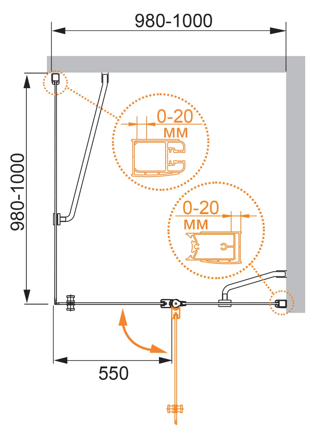 Приобрести cezares душевое ограждение elena 100х100 см, хром elena-w-a-12-100-p-cr-r