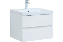 Aquanet Тумба с раковиной Беркли 60 см, белая глянец (2 ящика)
