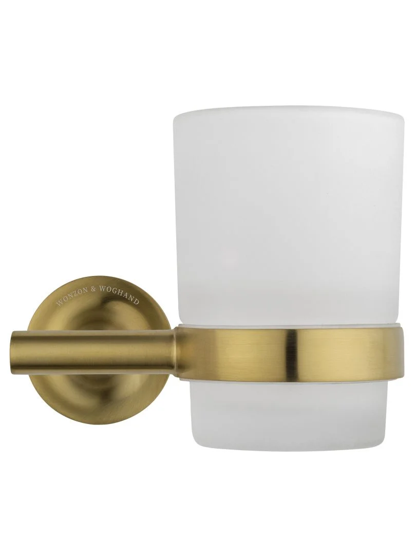 Приобрести стакан для зубных щеток с держателем wonzon & woghand simple, брашированное золото (ww-6521-bg)