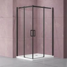 Vincea Душевое ограждение Dice 90х90 см, прозрачное, черное VSS-4D900CLB