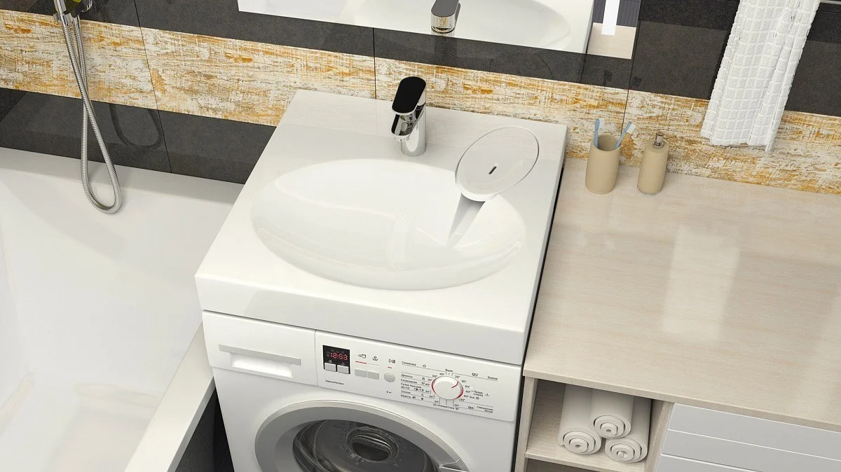 Приобрести раковина над стиральной машиной azario elegance 59,2х59,2 с сифоном