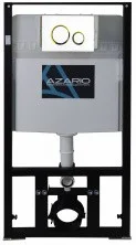 Azario Инсталляция для подвесного унитаза 3/6л с белой\золотой кнопкой смыва. AZ-8010-1000; AZ-8200-0046
