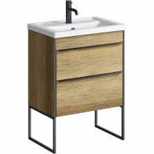 Тумба напольная с раковиной Aqwella Fargo 60 см, Дуб балтийский FRG0106DB/FRGN380