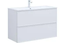 Aquanet Тумба с раковиной Арт 100 см, белая матовая