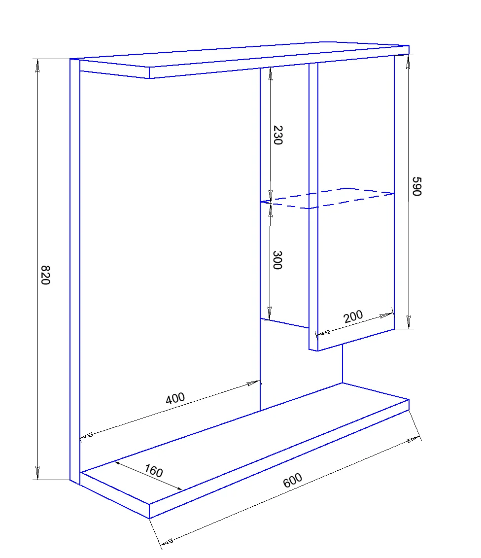 Приобрести loranto зеркало-шкаф модерн 60х82 см правостороннее, (cs00046070)