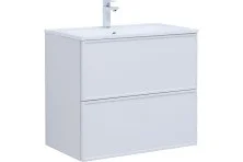 Aquanet Тумба с раковиной Арт 75 см, белая матовая