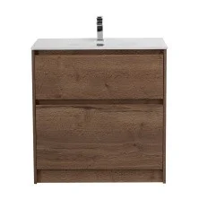 BelBagno Тумба с раковиной KRAFT 39 80 см, подвесная Rovere Tabacco, белая раковина