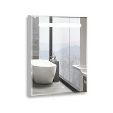 Loranto Зеркало Фаворит-эконом 50х70, LED-подсветка, сенсорный выключатель, фацет ФР-00001652