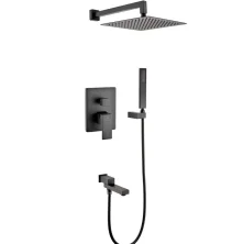 Grocenberg Встраиваемая душевая система, черная матовая GB5089BL-1