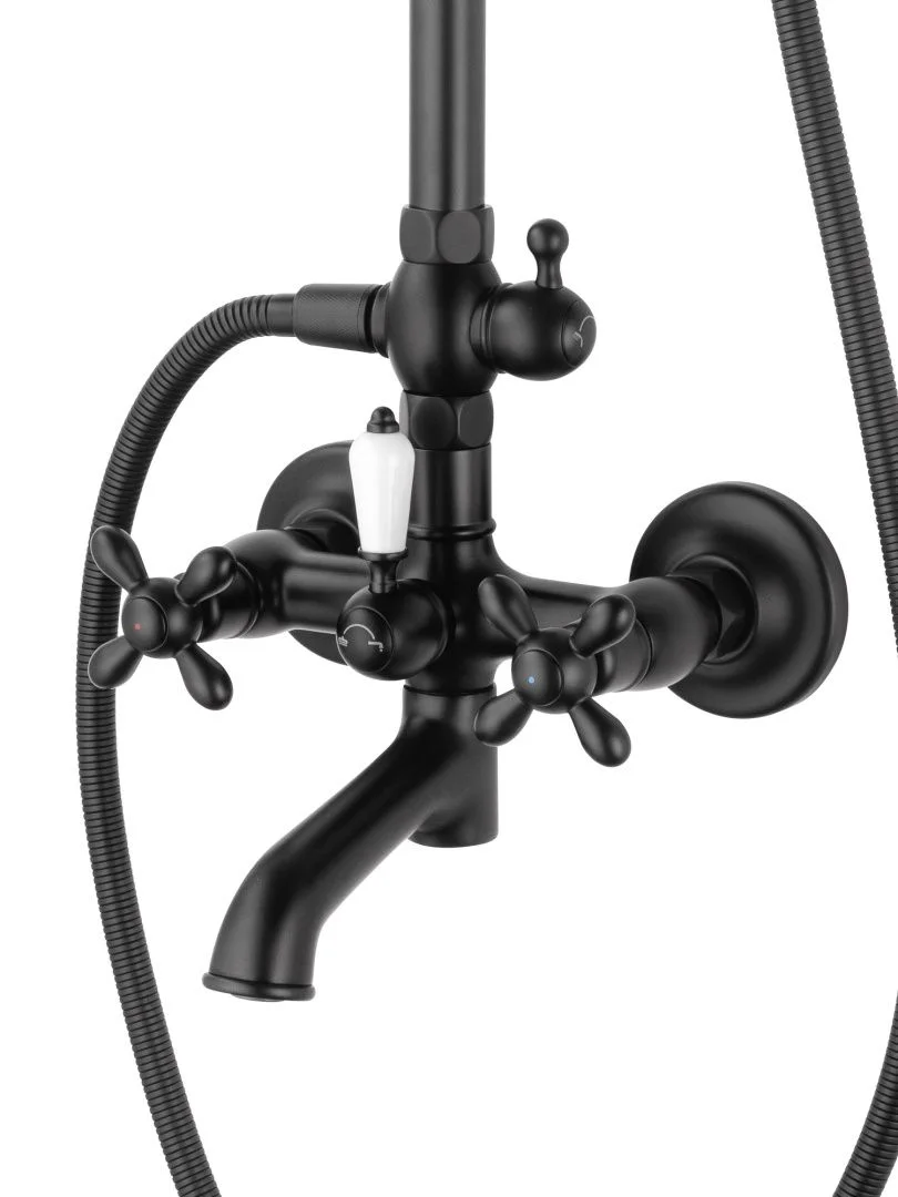 Приобрести душевая система wonzon & woghand retro, черный матовый (ww-88739020-mb)