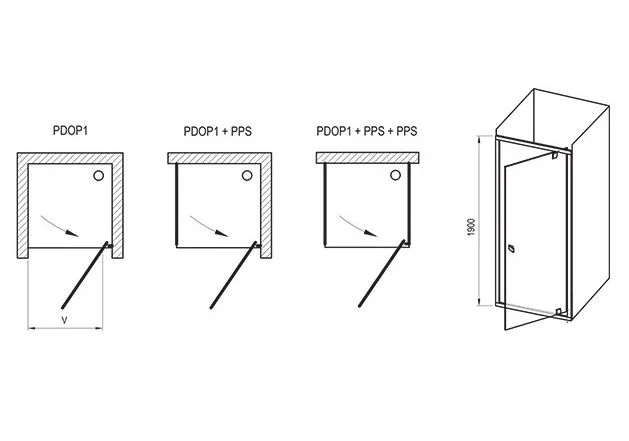 Приобрести дверь душевая ravak pivot pdop1 90 см 03g70u00z1 сатин/прозрачное
