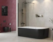 Cezares Шторка для ванны LIBERTA 90 см, черный LIBERTA-V-1-90/155-C-NERO