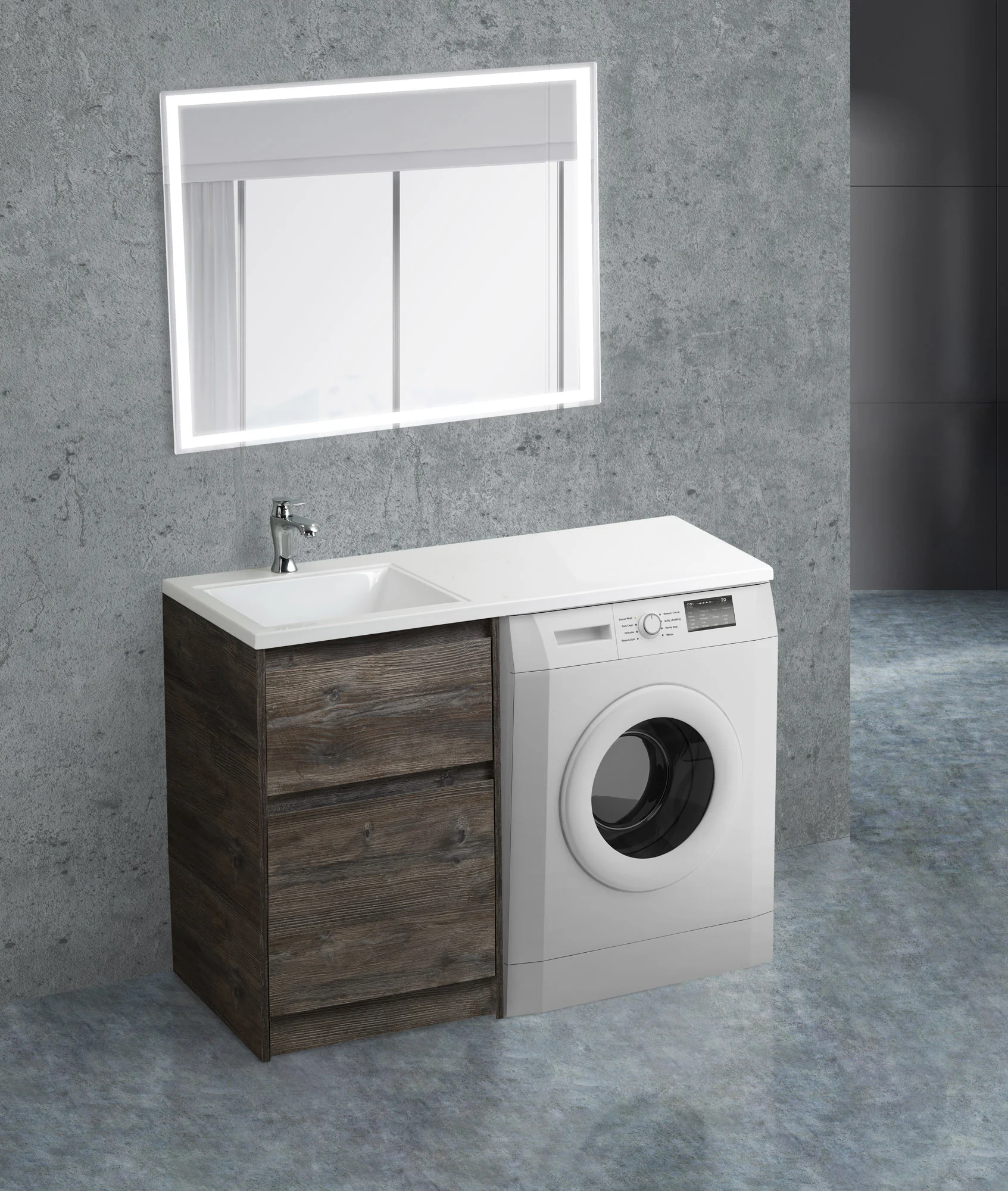 Приобрести belbagno тумба с раковиной kraft 120 см, напольная kraft-lvd-58/120-l pino pasadena, белая раковина