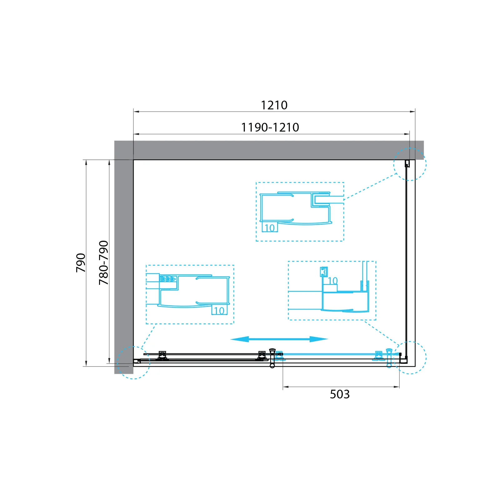 Приобрести belbagno душевое ограждение 120х80 см uno-195-ah-1-120/80-c-nero