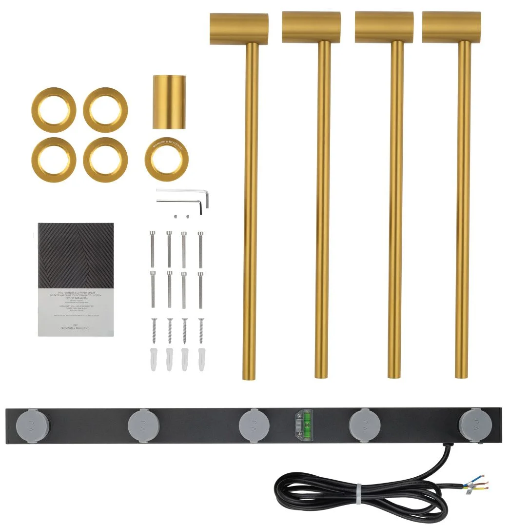 Приобрести полотенцесушитель электрический встраиваемый wonzon & woghand hamburg, золото (ww-al314-g)