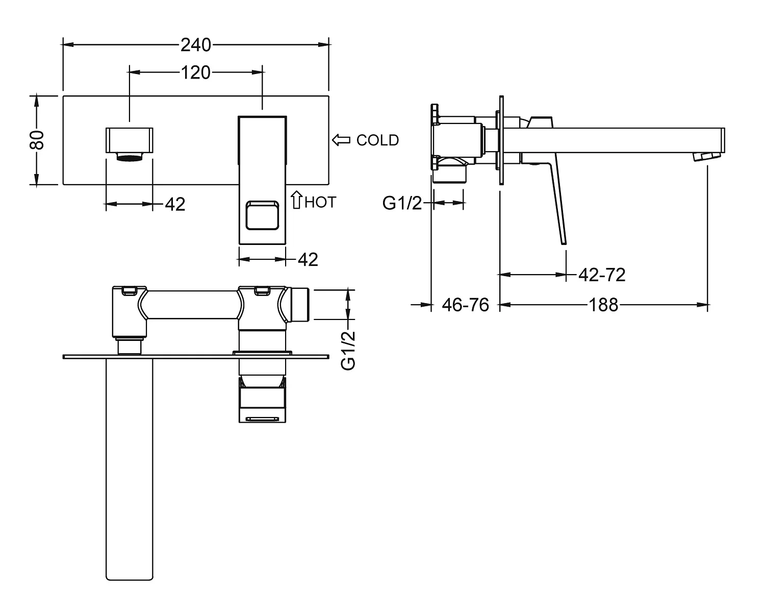Приобрести смеситель для раковины встроенный timo briana 7171/17sm золото матовое