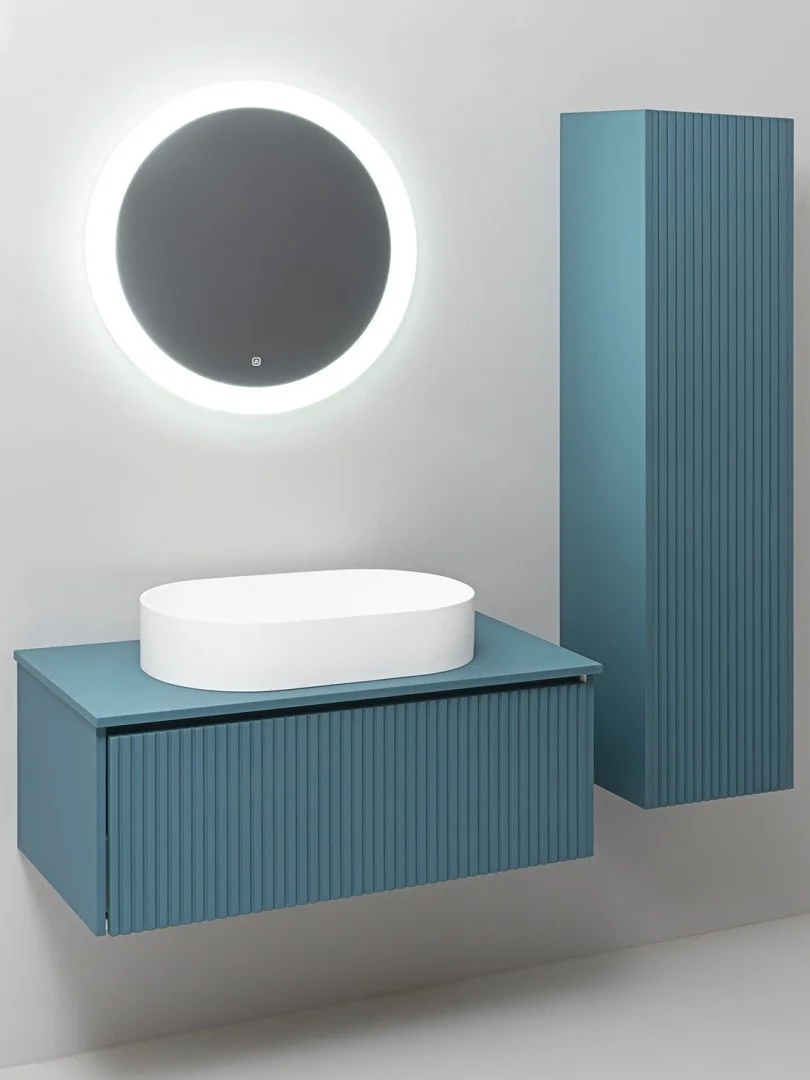 Приобрести шкаф-пенал подвесной monaco 35 см. аквамарин