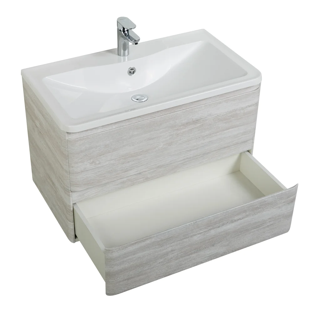 Приобрести belbagno тумба с раковиной albano 80 см, подвесная rovere vintage bianco, белая раковина
