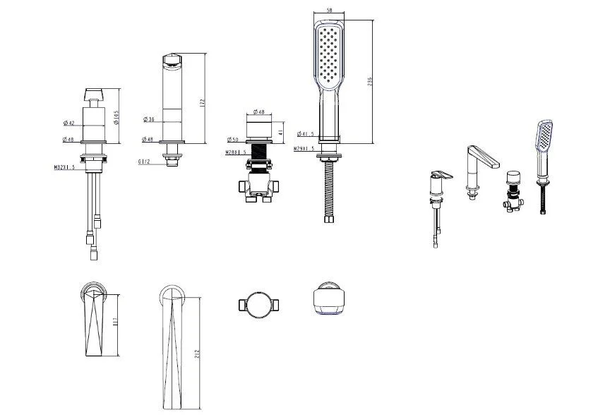 Приобрести boheme смеситель для ванны venturo, врезной, хром 370