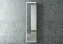 Continent Пенал подвесной с подсветкой Mirror Box black 160 см, сенсорный включатель, черный