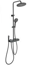 Душевая система с термостатом WONZON & WOGHAND MUSE Forte, Черный матовый (WW-B3580-MB)