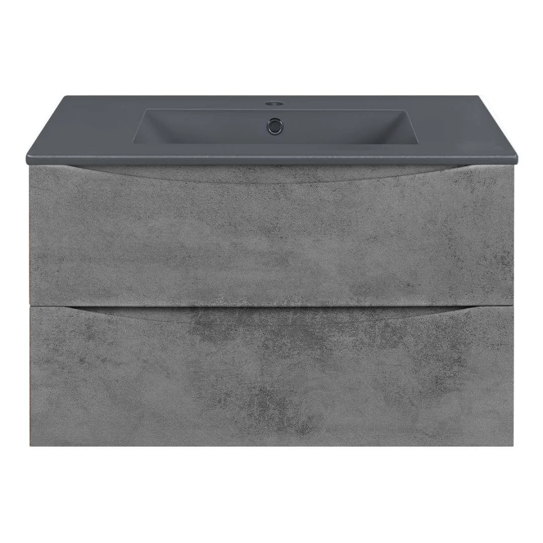 Приобрести vincea тумба подвесная mia 80 см, бетон с раковиной матовый антрацит vmc-2mc800bt;vbs-13980ma