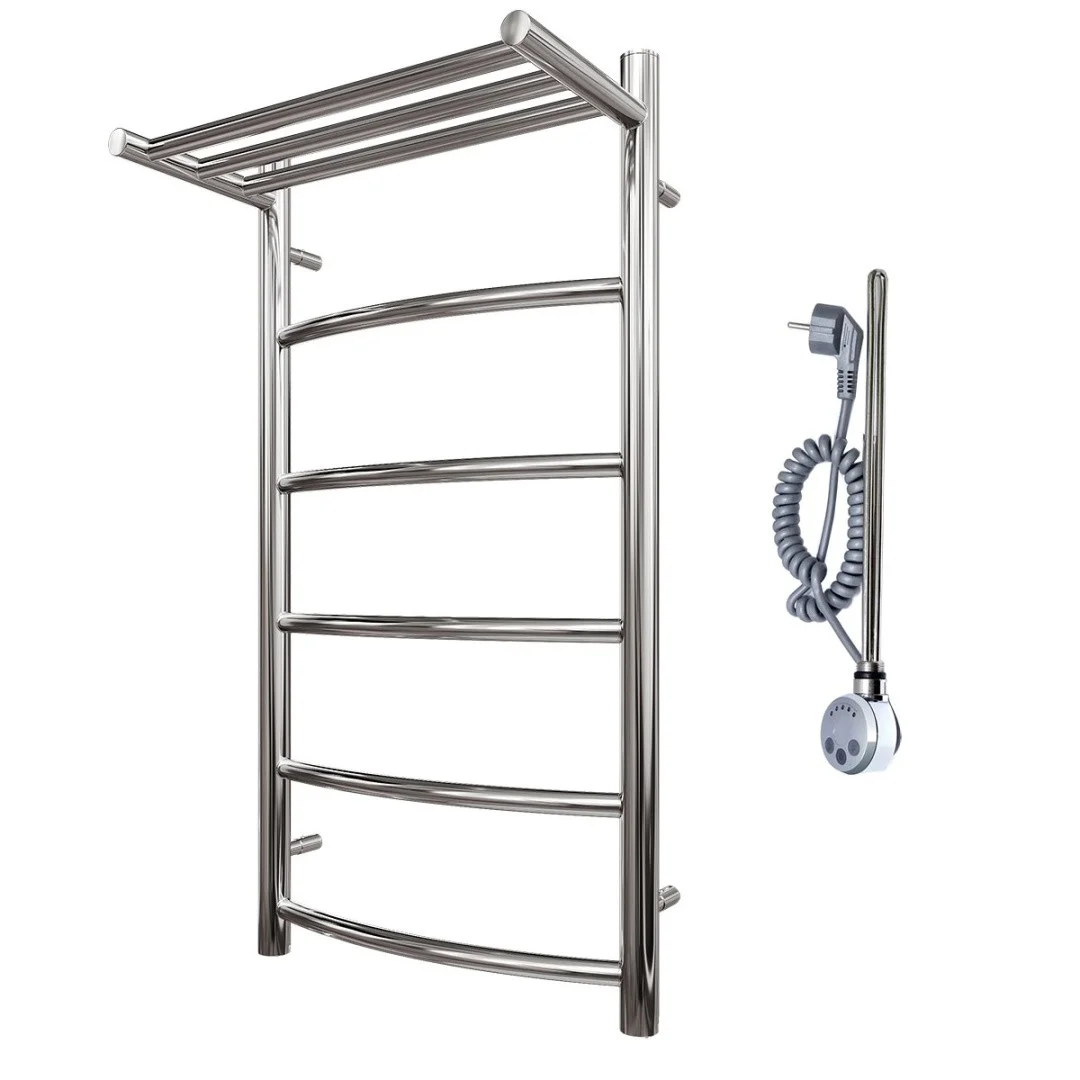 Приобрести полотенцесушитель электрический point 500х800 афина п5 с полкой, хром pn04158pe