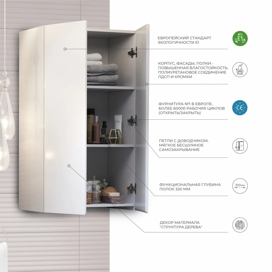 Приобрести vigo шкаф wing 64 см, белый sh.win.64.2d белый