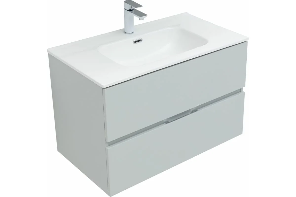 Приобрести aquanet тумба с раковиной алвита new 80 см, 2 ящика, серый