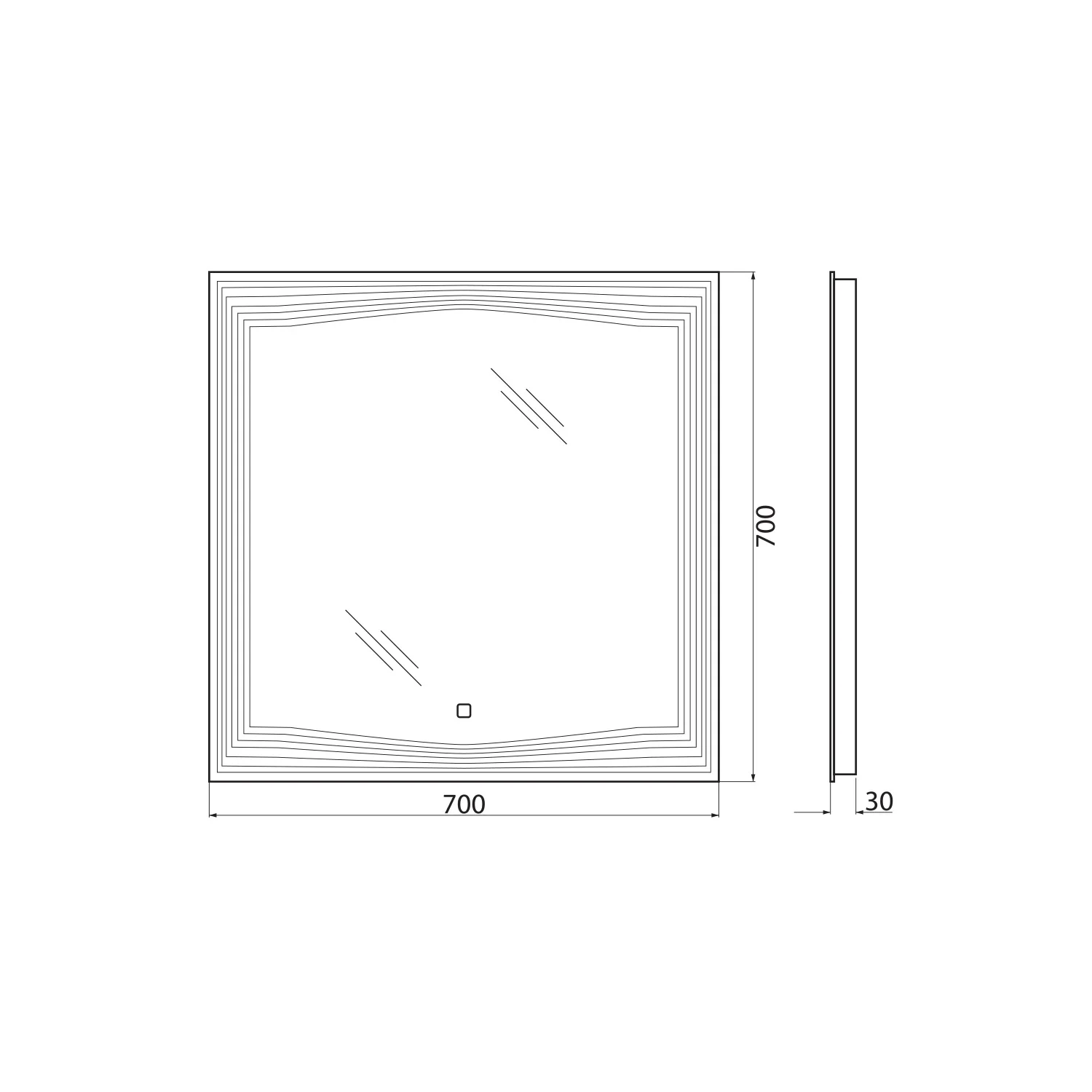 Приобрести belbagno зеркало 70х70 см spc-lns-700-700-led-tch