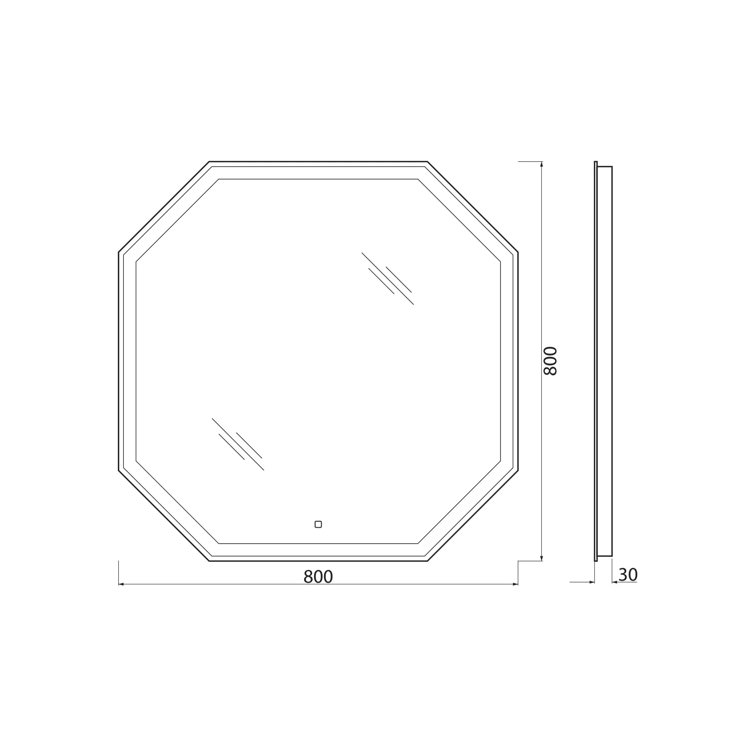 Приобрести belbagno зеркало 80х80 см spc-ott-800-800-led-tch