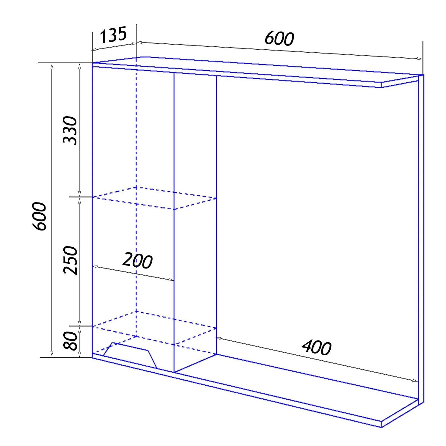 Приобрести loranto зеркало-шкаф florena 60 60х60 см, левое, светлый бетон (cs00086983)